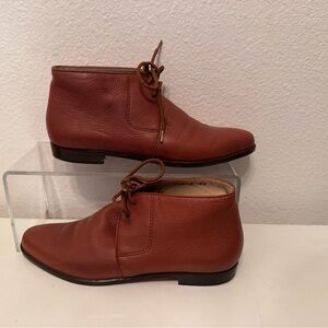 SALVATORE FERRAGAMO ANKLE BOOTS BROWN MADE IN ITALY 7AA